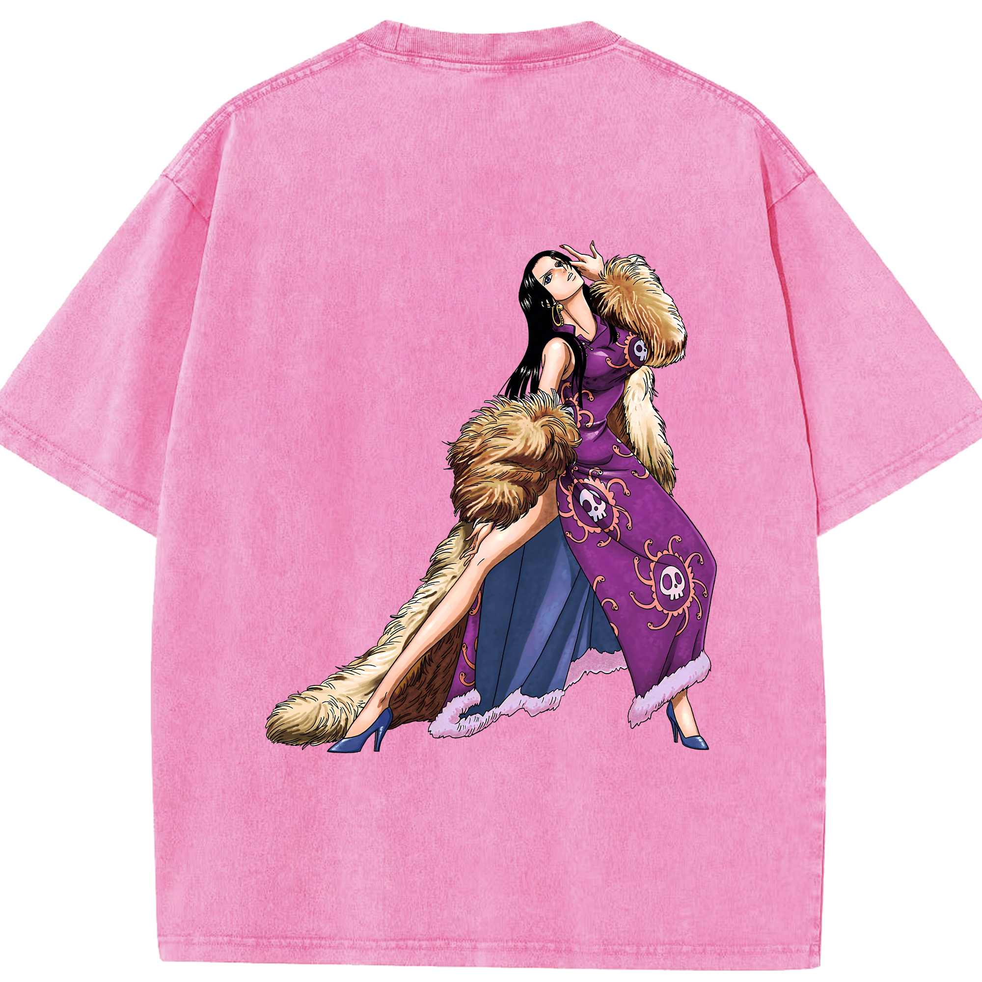 ワンピース ボア・ハンコック ONE PIECE Boa·Hancock 綿100% ヴィンテージ風 半袖Tシャツ（背面プリント）